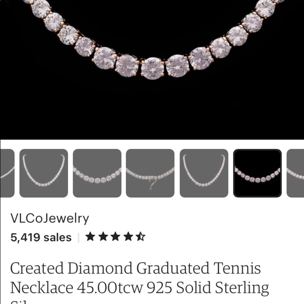 Created Diamond graduated Tennis Necklace